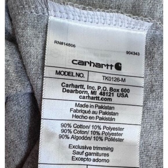 Carhartt Loose Fit Size Large T-Shirt Pocket Work Shirt Crewneck Long Sleeve Gra - Picture 5 of 6